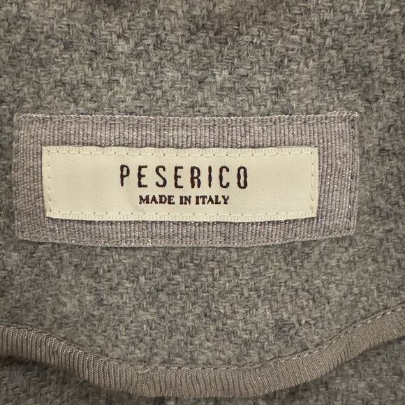 Peserico Single-Breasted Wool Silk Cashmere Blend Knit Sleeve Blazer Grey 44IT - Picture 10 of 12
